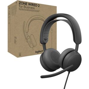 Logitech - Zone Wired 2 Noise-Canceling Headset for Business Zoom & Google Certified USB C with USB A Adapter - Graphite Logitech - Zone Wired 2 Noise-Canceling Headset for Business Zoom & Google Certified USB C with USB A Adapter - Graphite
