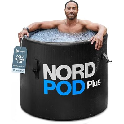 LifePro - NordPod Plus 80-Gallon Inflatable Ice Bath - XL Drop Stitch Cold Plunge Tub for Athletes - Black LifePro - NordPod Plus 80-Gallon Inflatable Ice Bath - XL Drop Stitch Cold Plunge Tub for Athletes - Black