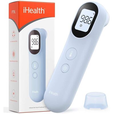 iHealth - Infrared Non-Contact Baby & Kids Thermometer, Forehead & Object Detection, 3-Color Indication, Fever Alarm & Silent Mode - Blue iHealth - Infrared Non-Contact Baby & Kids Thermometer, Forehead & Object Detection, 3-Color Indication, Fever Alarm & Silent Mode - Blue