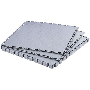 VEVOR - Garage Floor Tiles Interlocking, 8 Pack 20.2 x 20.2 x 0.2 in Interlocking Modular Garage Flooring Tiles, Diamond Plate - Silver Gray VEVOR - Garage Floor Tiles Interlocking, 8 Pack 20.2 x 20.2 x 0.2 in Interlocking Modular Garage Flooring Tiles, Diamond Plate - Silver Gray
