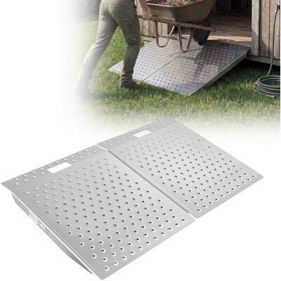 VEVOR - Threshold Ramp for Doorways, 29.5 x 24.3 in, Platform Aluminum Wheelchair Ramp, Non-Slip Door Threshold Ramps - Silver VEVOR - Threshold Ramp for Doorways, 29.5 x 24.3 in, Platform Aluminum Wheelchair Ramp, Non-Slip Door Threshold Ramps - Silver