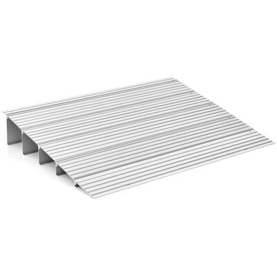 Gymax - 5'' Door Threshold Ramp Aluminum Adjustable Rise Entry Ramp for Wheelchair - Silver Gymax - 5'' Door Threshold Ramp Aluminum Adjustable Rise Entry Ramp for Wheelchair - Silver