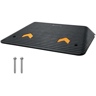 VEVOR - Upgraded Rubber Threshold Ramp, 4" Rise Door Ramp with 1 Channel, Natural Rubber Car Ramp with Non-Slip Textured Surface - Black VEVOR - Upgraded Rubber Threshold Ramp, 4" Rise Door Ramp with 1 Channel, Natural Rubber Car Ramp with Non-Slip Textured Surface - Black