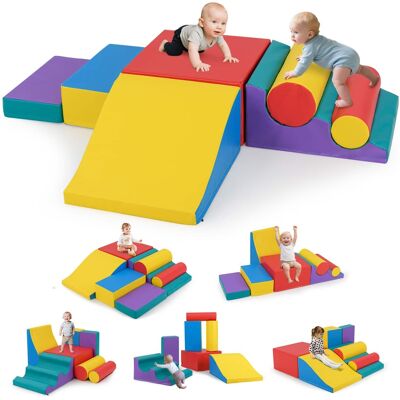 Gymax - 7 PCS Toddler Climbing Blocks w/Hook & Loop Fasteners & Gift for 1+ Baby - Multicolor Gymax - 7 PCS Toddler Climbing Blocks w/Hook & Loop Fasteners & Gift for 1+ Baby - Multicolor