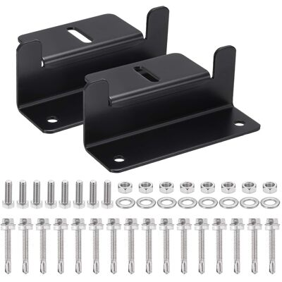 Unique Bargains - 2 Set Aluminum Solar Panel Z Bracket Mounting Kit with Screws for RV Roof/Cabin - Black Unique Bargains - 2 Set Aluminum Solar Panel Z Bracket Mounting Kit with Screws for RV Roof/Cabin - Black