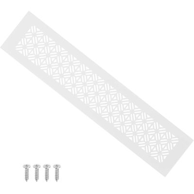 Unique Bargains - 14"x3" Door Air Vent Cover, Heavy Duty Aluminum Alloy Grille Louvered with Mounting Screws for Cabinet Wardrobe - White Unique Bargains - 14"x3" Door Air Vent Cover, Heavy Duty Aluminum Alloy Grille Louvered with Mounting Screws for Cabinet Wardrobe - White
