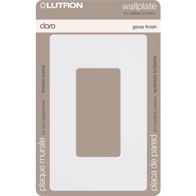 Lutron - Claro 1 gang Plastic Wall Plate 1 pk - White Lutron - Claro 1 gang Plastic Wall Plate 1 pk - White