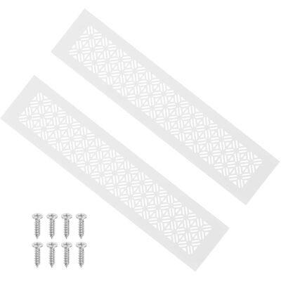 Unique Bargains - 14"x3" Door Air Vent Cover, 2pcs Heavy Duty Aluminum Alloy Grille Louvered with Mounting Screws for Cabinet Wardrobe - White Unique Bargains - 14"x3" Door Air Vent Cover, 2pcs Heavy Duty Aluminum Alloy Grille Louvered with Mounting Screws for Cabinet Wardrobe - White