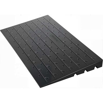 VEVOR - Rubber Threshold Ramp, 4\" Rise Threshold Ramp Doorway, 3 Channels Cord Cover Rubber Solid Threshold Ramp, Rubber Angled - Black VEVOR - Rubber Threshold Ramp, 4\" Rise Threshold Ramp Doorway, 3 Channels Cord Cover Rubber Solid Threshold Ramp, Rubber Angled - Black