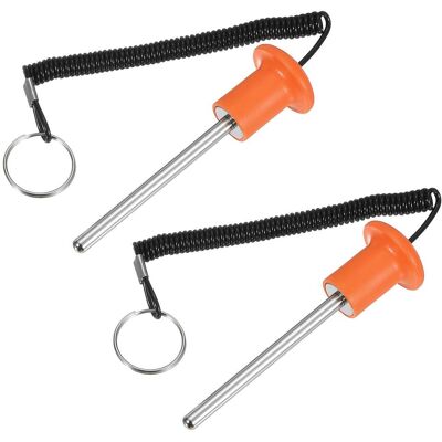Unique Bargains - Gym Pin, Weight Stack Pin Strength Training Replacement with Pull Rope 0.3 x 3.9 Inch & 2pcs for Home/Gym - Orange Unique Bargains - Gym Pin, Weight Stack Pin Strength Training Replacement with Pull Rope 0.3 x 3.9 Inch & 2pcs for Home/Gym - Orange