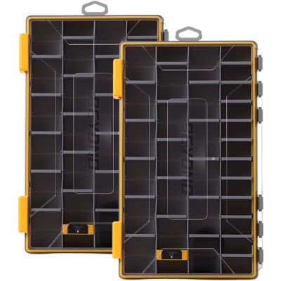 Beyond Braid - DryLock Waterproof Tackle Box, Watertight 3600 & 3700 Tackle Trays with Dual-Latch Seal, Adjustable Removable Dividers - Black/Yellow Beyond Braid - DryLock Waterproof Tackle Box, Watertight 3600 & 3700 Tackle Trays with Dual-Latch Seal, Adjustable Removable Dividers - Black/Yellow