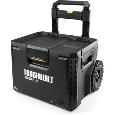 ToughBuilt - Portable 2-in-1 Rolling Tool Box, Wheels & Stackable Design - Black ToughBuilt - Portable 2-in-1 Rolling Tool Box, Wheels & Stackable Design - Black