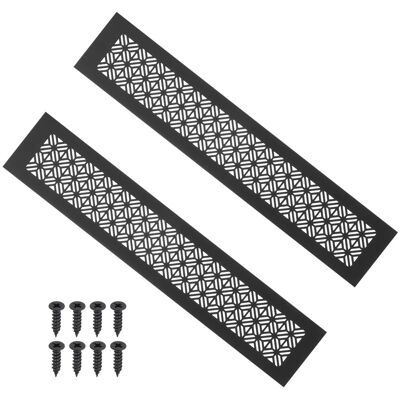 Unique Bargains - 16"x3" Door Air Vent Cover, 2pcs Heavy Duty Aluminum Alloy Grille Louvered with Mounting Screws for Cabinet Wardrobe - Black Unique Bargains - 16"x3" Door Air Vent Cover, 2pcs Heavy Duty Aluminum Alloy Grille Louvered with Mounting Screws for Cabinet Wardrobe - Black