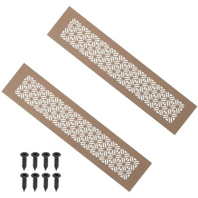 Unique Bargains - 14"x3" Door Air Vent Cover, 2pcs Heavy Duty Aluminum Alloy Grille Louvered with Mounting Screws for Cabinet Wardrobe - Brown Unique Bargains - 14"x3" Door Air Vent Cover, 2pcs Heavy Duty Aluminum Alloy Grille Louvered with Mounting Screws for Cabinet Wardrobe - Brown