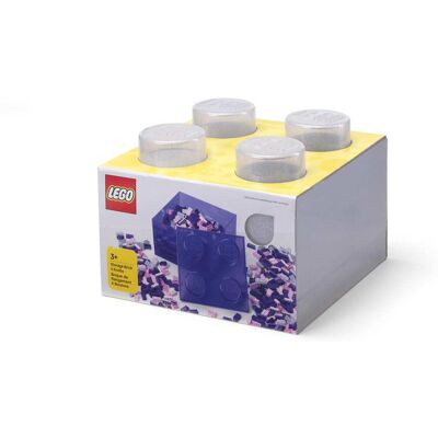 Room Copenhagen - LEGO Stackable Storage Brick with 4 Knobs, Translucent with a Glitter Top Lid - COLLECTIBLES - Multicolor Room Copenhagen - LEGO Stackable Storage Brick with 4 Knobs, Translucent with a Glitter Top Lid - COLLECTIBLES - Multicolor