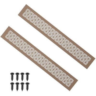Unique Bargains - 20"x3" Door Air Vent Cover, 2pcs Heavy Duty Aluminum Alloy Grille Louvered with Mounting Screws for Cabinet Wardrobe - Brown Unique Bargains - 20"x3" Door Air Vent Cover, 2pcs Heavy Duty Aluminum Alloy Grille Louvered with Mounting Screws for Cabinet Wardrobe - Brown