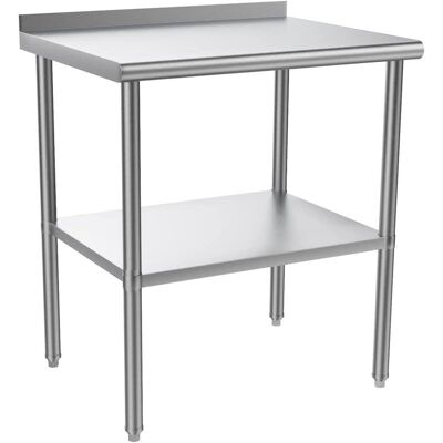 Winado - 29.9" x 23.6" Stainless Steel Table Heavy Duty Workbench with Backsplash and Undershelf for Garage & Commercial Kitchen - Silver Winado - 29.9" x 23.6" Stainless Steel Table Heavy Duty Workbench with Backsplash and Undershelf for Garage & Commercial Kitchen - Silver