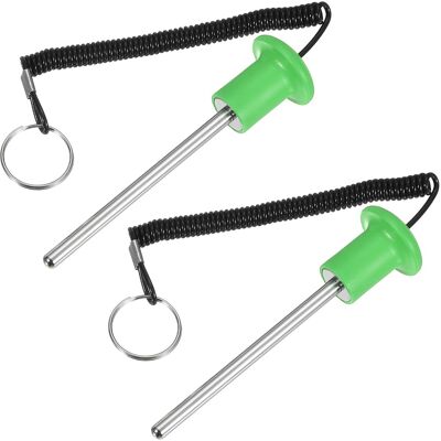 Unique Bargains - Gym Pin, Weight Stack Pin Strength Training Replacement with Pull Rope 0.3 x 4.9 Inch & 2pcs for Home/Gym - Green Unique Bargains - Gym Pin, Weight Stack Pin Strength Training Replacement with Pull Rope 0.3 x 4.9 Inch & 2pcs for Home/Gym - Green