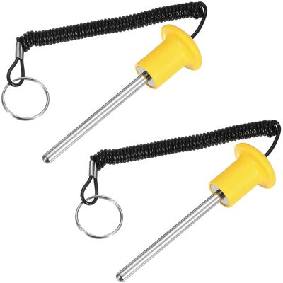 Unique Bargains - Gym Pin, Weight Stack Pin Strength Training Replacement with Pull Rope 0.3 x 3.9 Inch & 2pcs for Home/Gym - Yellow Unique Bargains - Gym Pin, Weight Stack Pin Strength Training Replacement with Pull Rope 0.3 x 3.9 Inch & 2pcs for Home/Gym - Yellow