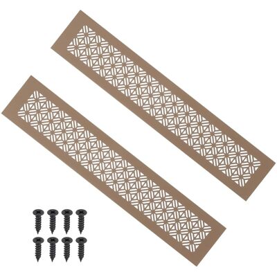 Unique Bargains - 16"x3" Door Air Vent Cover, 2pcs Heavy Duty Aluminum Alloy Grille Louvered with Mounting Screws for Cabinet Wardrobe - Brown Unique Bargains - 16"x3" Door Air Vent Cover, 2pcs Heavy Duty Aluminum Alloy Grille Louvered with Mounting Screws for Cabinet Wardrobe - Brown