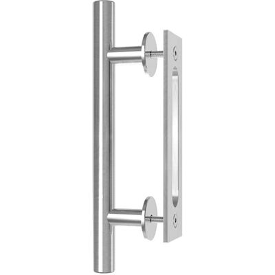 Boyel Living - 10 in. Stainless Steel Ladder Pull and Flush Sliding Barn Door Handle Set - Silver Boyel Living - 10 in. Stainless Steel Ladder Pull and Flush Sliding Barn Door Handle Set - Silver
