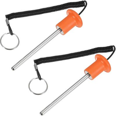 Unique Bargains - Gym Pin, Weight Stack Pin Strength Training Replacement with Pull Rope 0.3 x 4.9 Inch & 2pcs for Home/Gym - Orange Unique Bargains - Gym Pin, Weight Stack Pin Strength Training Replacement with Pull Rope 0.3 x 4.9 Inch & 2pcs for Home/Gym - Orange