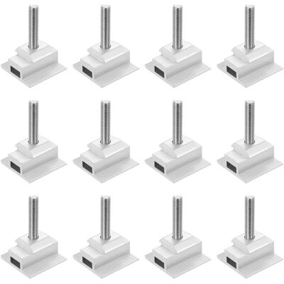 Unique Bargains - Adjustable Solar End Clamp Solar Panel Mount Bracket Roof Mounting Clamps Aluminum System Install Accessories 45mm 12pcs - White Unique Bargains - Adjustable Solar End Clamp Solar Panel Mount Bracket Roof Mounting Clamps Aluminum System Install Accessories 45mm 12pcs - White