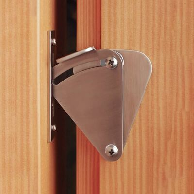 Boyel Living - 3 in. Fan-Shape Sliding Barn Door Lock Latch - Stainless Steel Boyel Living - 3 in. Fan-Shape Sliding Barn Door Lock Latch - Stainless Steel