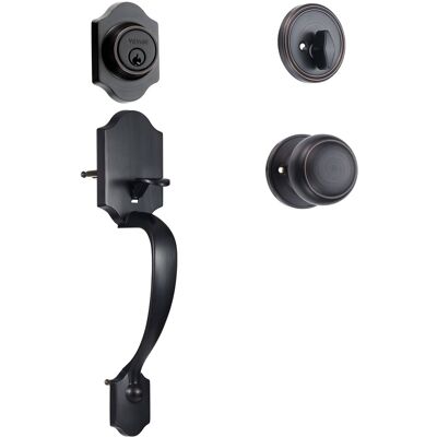 VEVOR - Front Door Handle and Deadbolt Set, Front Door Lock Set, Adjustable Hole Spacing Single Cylinder Handleset - Black VEVOR - Front Door Handle and Deadbolt Set, Front Door Lock Set, Adjustable Hole Spacing Single Cylinder Handleset - Black