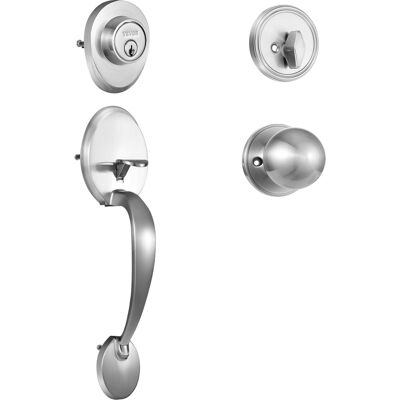 VEVOR - Front Door Handle and Deadbolt Set, Satin Nickel Front Door Lock Set, Adjustable Hole Spacing Single Cylinder Handleset - Silver VEVOR - Front Door Handle and Deadbolt Set, Satin Nickel Front Door Lock Set, Adjustable Hole Spacing Single Cylinder Handleset - Silver
