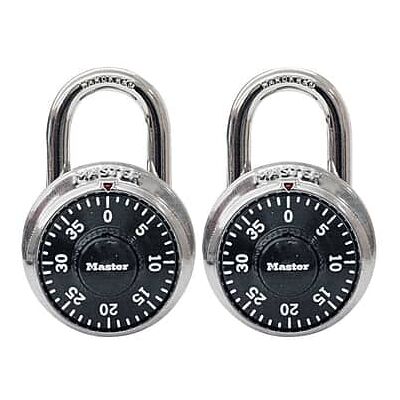 Master Lock - Combination Padlock, 2/Pack - Black/Silver Master Lock - Combination Padlock, 2/Pack - Black/Silver