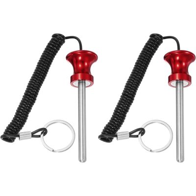 Unique Bargains - Weight Stack Pin, Gym Pin Strength Training Replacement with Pull Rope, 0.3 x 3.1 Inch 2pcs for Home/Gym - Red Unique Bargains - Weight Stack Pin, Gym Pin Strength Training Replacement with Pull Rope, 0.3 x 3.1 Inch 2pcs for Home/Gym - Red