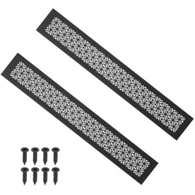 Unique Bargains - 20"x3" Door Air Vent Cover, 2pcs Heavy Duty Aluminum Alloy Grille Louvered with Mounting Screws for Cabinet Wardrobe - Brown Unique Bargains - 20"x3" Door Air Vent Cover, 2pcs Heavy Duty Aluminum Alloy Grille Louvered with Mounting Screws for Cabinet Wardrobe - Brown