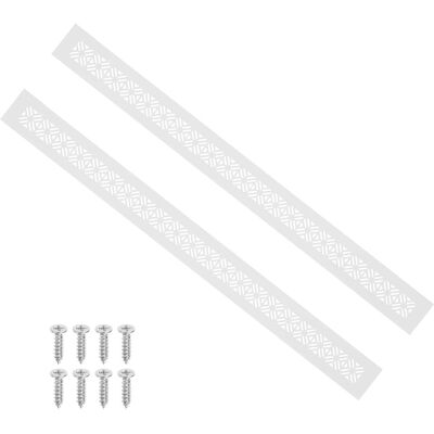 Unique Bargains - 24"x2" Door Air Vent Cover, 2pcs Heavy Duty Aluminum Alloy Grille Louvered with Mounting Screws for Cabinet Wardrobe - White Unique Bargains - 24"x2" Door Air Vent Cover, 2pcs Heavy Duty Aluminum Alloy Grille Louvered with Mounting Screws for Cabinet Wardrobe - White