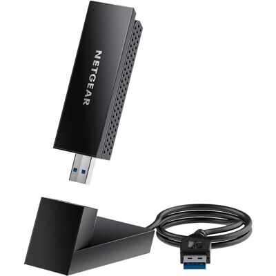 Netgear - Nighthawk AXE3000 Tri-Band Wi-Fi 6E USB 3.0 Adapter - Black Netgear - Nighthawk AXE3000 Tri-Band Wi-Fi 6E USB 3.0 Adapter - Black