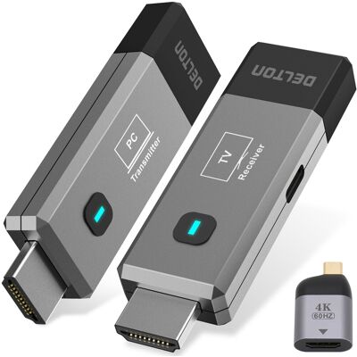 Delton - E2 Wireless Transmitter and Receiver, Portable HDMI Extender, Grey (DTEHDMI2) - Gray Delton - E2 Wireless Transmitter and Receiver, Portable HDMI Extender, Grey (DTEHDMI2) - Gray
