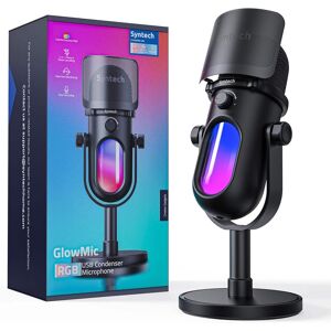 Syntech - Gaming Microphone for PC, USB Mic for Streaming, Podcast, Recording, Condenser Microphone with RGB Lights, Mute Touch - Black Syntech - Gaming Microphone for PC, USB Mic for Streaming, Podcast, Recording, Condenser Microphone with RGB Lights, Mute Touch - Black