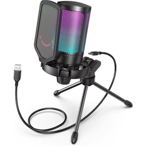 Cubilan - USB Gaming Microphone with RGB Mute Sensor, Pop Filter & Shock Mount for PC, Mac, PS4, PS5 - Streaming & Podcast - Black Cubilan - USB Gaming Microphone with RGB Mute Sensor, Pop Filter & Shock Mount for PC, Mac, PS4, PS5 - Streaming & Podcast - Black