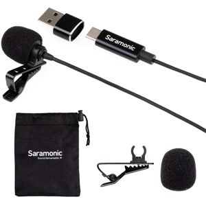 Saramonic - Lavalier Mic w/ USB-C Output, 6.6' Cable & USB Adapter for Mobile Devices & Computers - Black Saramonic - Lavalier Mic w/ USB-C Output, 6.6' Cable & USB Adapter for Mobile Devices & Computers - Black