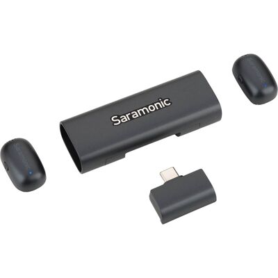 Saramonic - Air-SE 2-Person Ultra-Mini Wireless Mic System w/ USB-C Receiver Output - Black Saramonic - Air-SE 2-Person Ultra-Mini Wireless Mic System w/ USB-C Receiver Output - Black