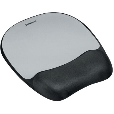 Fellowes - Memory foam Mouse Pad/Wrist Rest- Streak - Silver Fellowes - Memory foam Mouse Pad/Wrist Rest- Streak - Silver