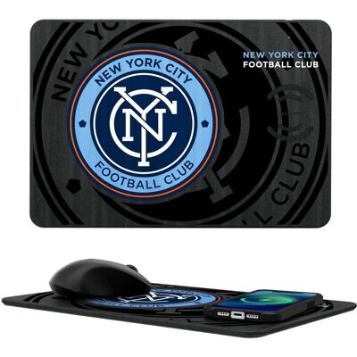 Keyscaper - New York City FC Mono Tilt Logo Wireless Charger & Mouse Pad - Multicolor Keyscaper - New York City FC Mono Tilt Logo Wireless Charger & Mouse Pad - Multicolor