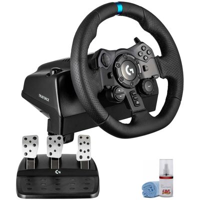 Logitech - G923 Racing Wheel and Pedals Trueforce Sim Driving Wheel For PC, PS4, PS5 with Accessories - Black Logitech - G923 Racing Wheel and Pedals Trueforce Sim Driving Wheel For PC, PS4, PS5 with Accessories - Black