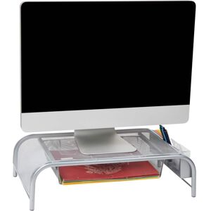 Mind Reader - Monitor Stand, Ventilated Laptop Riser, Paper Tray, Storage, Office, Metal Mesh, 20"L x 11.5"W x 5.5"H - Silver Mind Reader - Monitor Stand, Ventilated Laptop Riser, Paper Tray, Storage, Office, Metal Mesh, 20"L x 11.5"W x 5.5"H - Silver