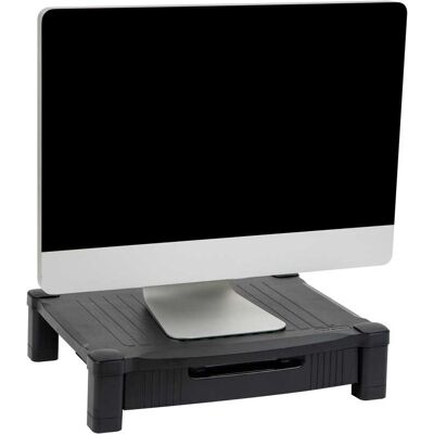 Mind Reader - Monitor Stand, Storage Drawer, Desktop Organizer, Laptop Riser, Office, 17.25"L x 13.25"W x 4"H - Black Mind Reader - Monitor Stand, Storage Drawer, Desktop Organizer, Laptop Riser, Office, 17.25"L x 13.25"W x 4"H - Black