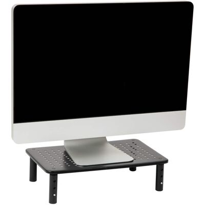 Mind Reader - Monitor Stand, Height Adjustable, Ventilated Laptop Riser, Office, Metal, 14.5"L x 9.25"W x 4-5.5"H - Black Mind Reader - Monitor Stand, Height Adjustable, Ventilated Laptop Riser, Office, Metal, 14.5"L x 9.25"W x 4-5.5"H - Black