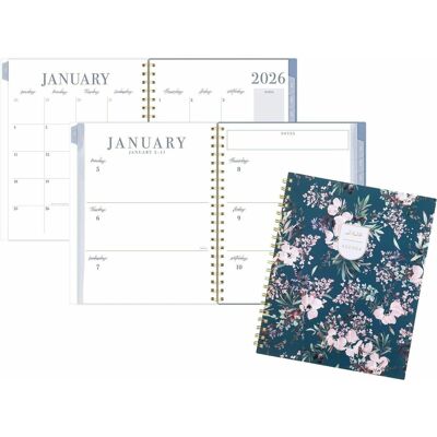 Cambridge - Monthly Weekly 12 Month January 2026 to December 2026 8 1/2 x 11 Twin Wire Calista Floral Planner Cambridge - Monthly Weekly 12 Month January 2026 to December 2026 8 1/2 x 11 Twin Wire Calista Floral Planner