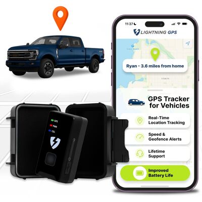 Lightning GPS - GL300 Tracker for Vehicles w/ Magnetic Case - Hidden GPS Tracker for Fleet Security & Tracking - Subscription Required - Black Lightning GPS - GL300 Tracker for Vehicles w/ Magnetic Case - Hidden GPS Tracker for Fleet Security & Tracking - Subscription Required - Black