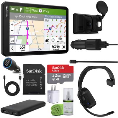 Garmin - dēzl Cam OTR725 7" GPS Truck Navigator with Headset 110 Bundle - Black Garmin - dēzl Cam OTR725 7" GPS Truck Navigator with Headset 110 Bundle - Black