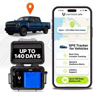 Lightning GPS - GL300 Tracker for Vehicles w/ Magnetic Case & 140-Days Extended Battery - Real-Time GPS Tracking - Subscription Required - Black Lightning GPS - GL300 Tracker for Vehicles w/ Magnetic Case & 140-Days Extended Battery - Real-Time GPS Tracking - Subscription Required - Black
